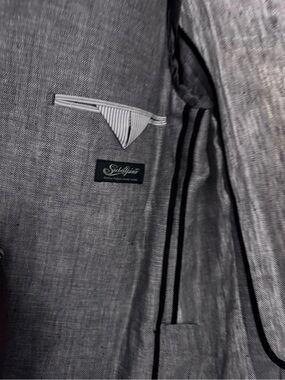 Faherty Gray Herringbone Blazer